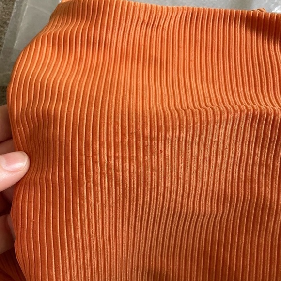 La Hearts Pacsun Ribbed Strappy Tie Back One Piece Swimsuit M Orange - Picture 6 of 11